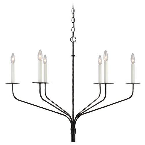 Visual Comfort Signature Collection Ian K. Fowler Belfair Large Chandelier in Aged Iron by Visual Comfort Signature S5751AI