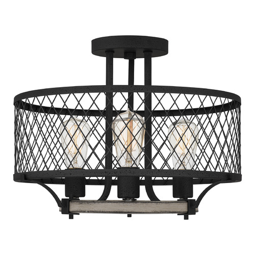 Quoizel Lighting Benton Semi-Flush Mount in Distressed Iron by Quoizel Lighting BEO1717DO