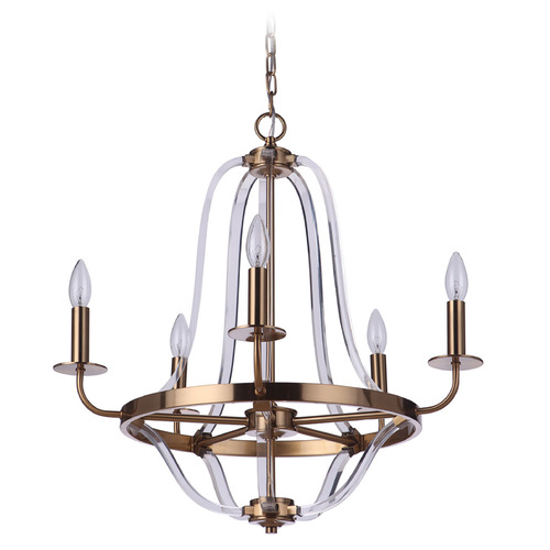 Graclyn Satin Brass Chandelier by Craftmade Lighting