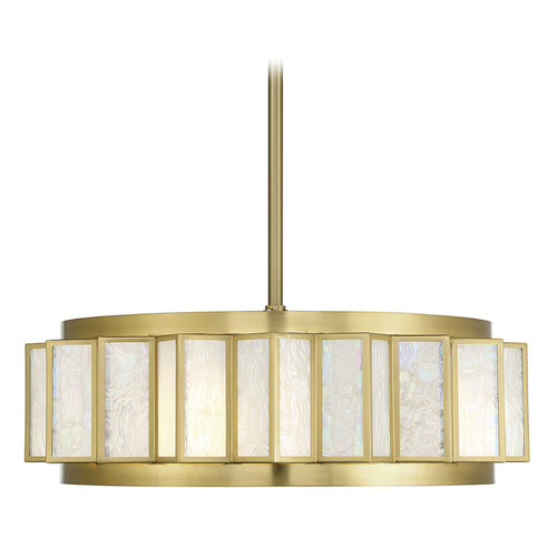 Gideon 28-Inch LED Fan DLier Chandelier Fan in Brass by Savoy House