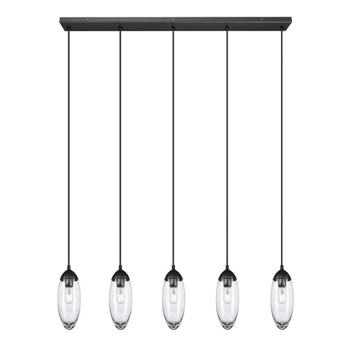 Z-Lite Arden Matte Black Multi-Light Pendant with Oblong Shade