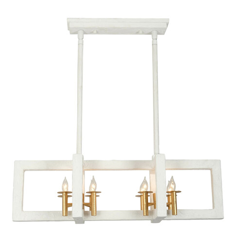Kalco Lighting Duo Soft Gold & White Island Light