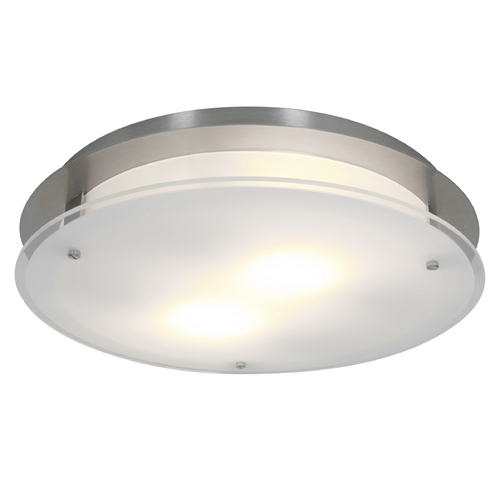 Access Lighting Visionround Brushed Steel LED Flush Mount by Access Lighting 50038LEDD-BS/FST