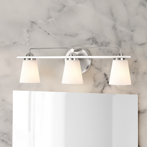 Flight 3-Light Bath Light in Brushed Nickel by Progress Lighting