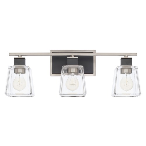 Tux 23-Inch Vanity Light in Brushed Nickel & Black by Capital Lighting
