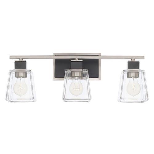 Capital Lighting Tux 23-Inch Vanity Light in Brushed Nickel & Black by Capital Lighting 125231BT-445