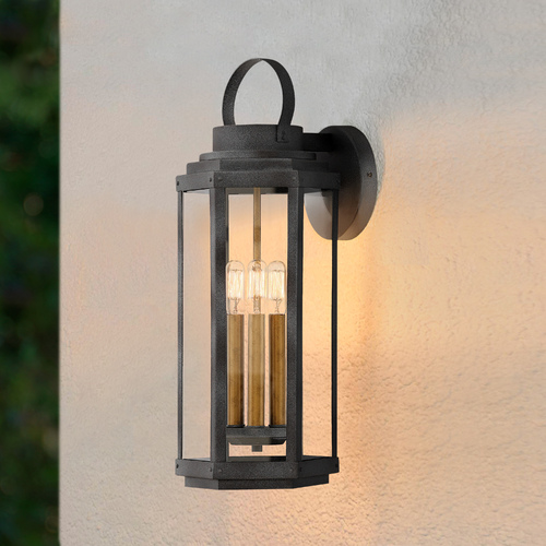 Hinkley Danbury 22-Inch Aged Zinc & Heritage Brass Outdoor Wall Light by Hinkley Lighting 2535DZ