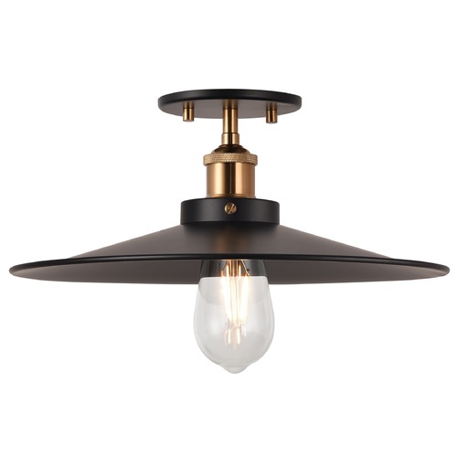 Bulstrodes Workshop Aged Gold & Black Semi-Flush Mount by Matteo Lighting