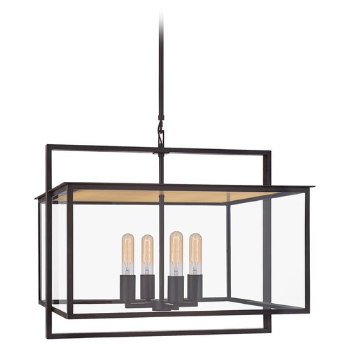 Ian K. Fowler Halle Wide Lantern in Aged Iron by Visual Comfort Signature