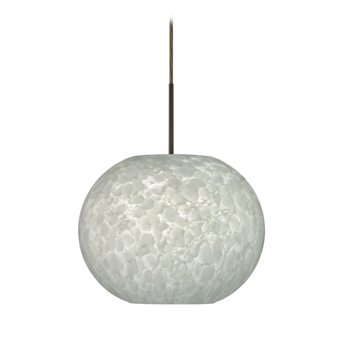 Modern Pendant Light White Glass Bronze by Besa Lighting