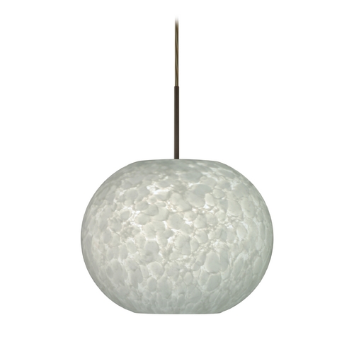 Besa Lighting Modern Pendant Light White Glass Bronze by Besa Lighting 1JT-477619-BR