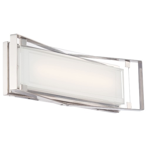 Crystal Clear LED Bathroom Light in Polished Nickel by George Kovacs