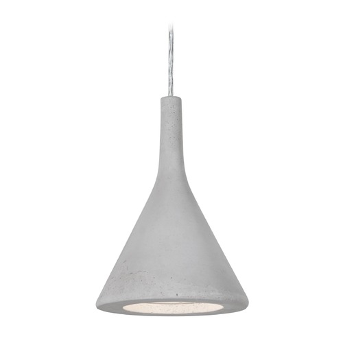 Besa Lighting Gala Satin Nickel LED Pendant with Grey Concrete Shade
