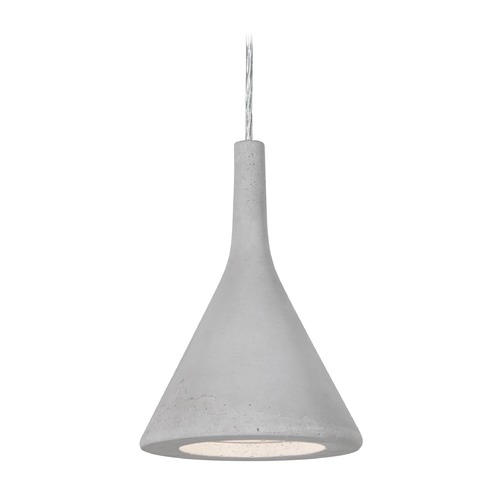 Besa Lighting Besa Lighting Gala Satin Nickel LED Pendant with Grey Concrete Shade 1JT-GALANA-LED-SN