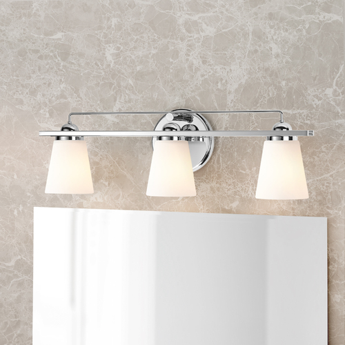 Flight 3-Light Bath Light in Polished Chrome by Progress Lighting