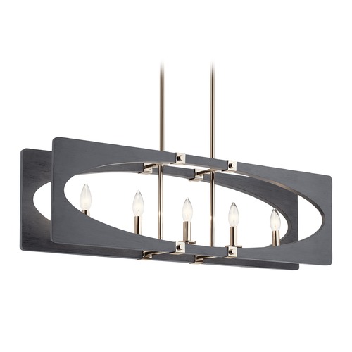 Alscar 6-Light Polished Nickel and Grey Linear Light by Kichler Lighting