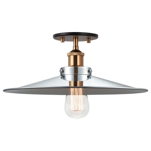 Matteo Lighting Bulstrodes Workshop Aged Gold & Chrome Semi-Flush Mount by Matteo Lighting X46113AGCH