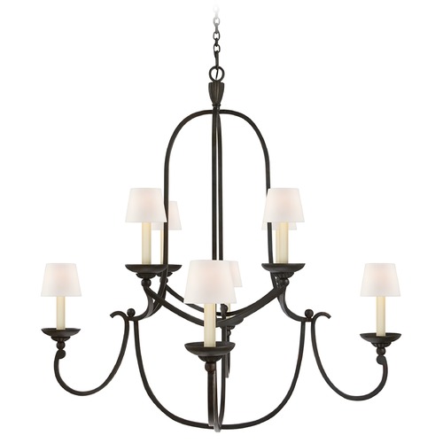 Visual Comfort Signature Collection E.F. Chapman Flemish Chandelier in Aged Iron by Visual Comfort Signature CHC1494AIL