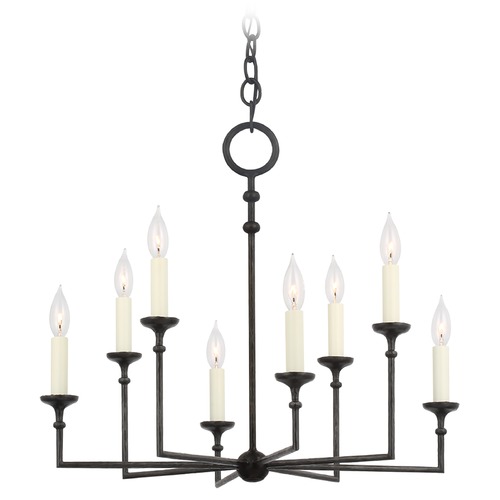 Visual Comfort Signature Collection Chapman & Myers Rowen Chandelier in Aged Iron by Visual Comfort Signature CHC5701AI