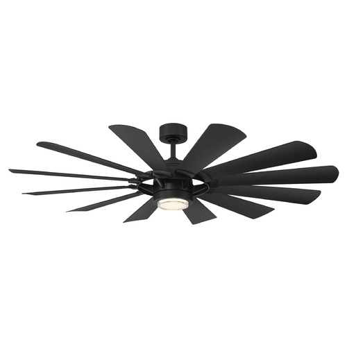 Modern Forms by WAC Lighting Modern Forms Wynd Mill Matte Black LED Ceiling Fan with Light FR-W2201-65L-35-MB