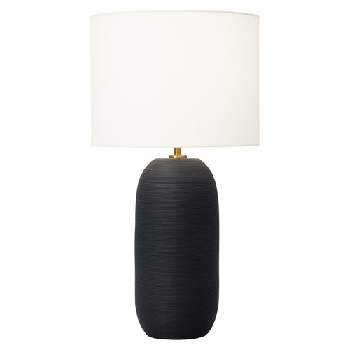 Fanny Slim Table Lamp in Rough Black Ceramic by Visual Comfort Studio