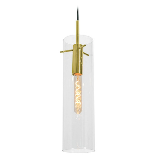 Afx Lighting Vista Light Antique Brass Mini-Pendant Light with Cylindrical Shade