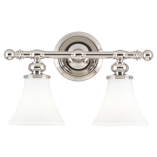 Hudson Valley Lighting Bathroom Light with White Glass in Polished Nickel Finish 4502-PN
