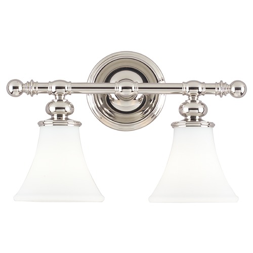Weston 2-Light Bath Light in Polished Nickel by Hudson Valley Lighting