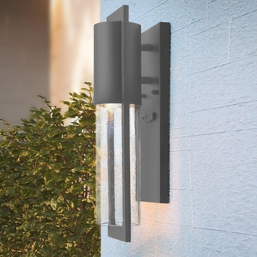 Seeded Glass Outdoor Wall Light Grey by Hinkley Lighting