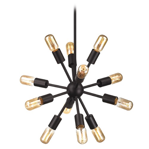 Elk Lighting Mid-Century Modern Mini-Chandelier Oiled Rubbed Bronze Delphine by Elk Lighting 46230/12