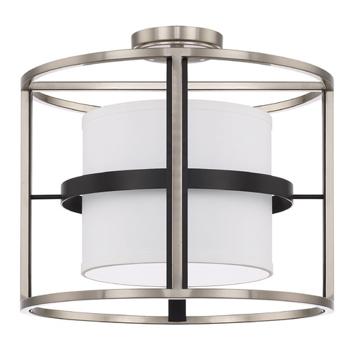 Capital Lighting Tux 16-Inch Semi-Flush Mount in Brushed Nickel & Matte Black by Capital Lighting 225241BT