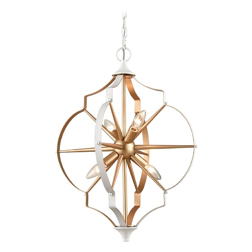 Elk Lighting Elk Lighting Laguna Beach Gold, White Mini-Chandelier 33395/4