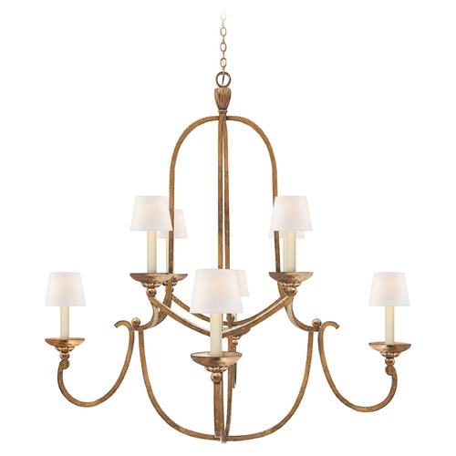 Visual Comfort Signature Collection E.F. Chapman Flemish Chandelier in Gilded Iron by Visual Comfort Signature CHC1494GIL