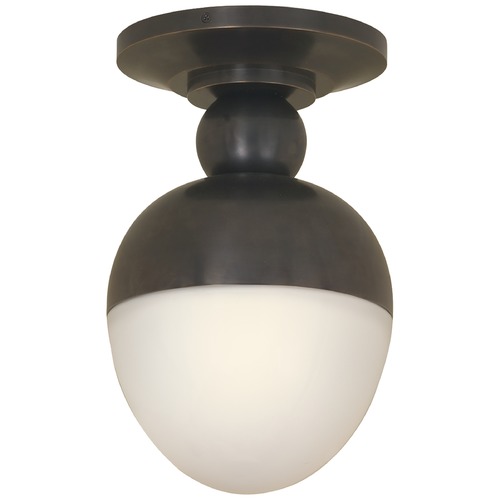 Visual Comfort Signature Collection Thomas OBrien Clark Flush Mount in Bronze by Visual Comfort Signature TOB4006BZWG