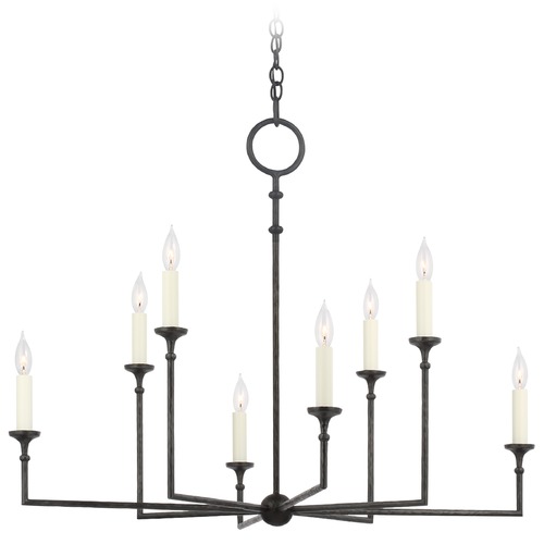 Visual Comfort Signature Collection Chapman & Myers Rowen Chandelier in Aged Iron by Visual Comfort Signature CHC5702AI