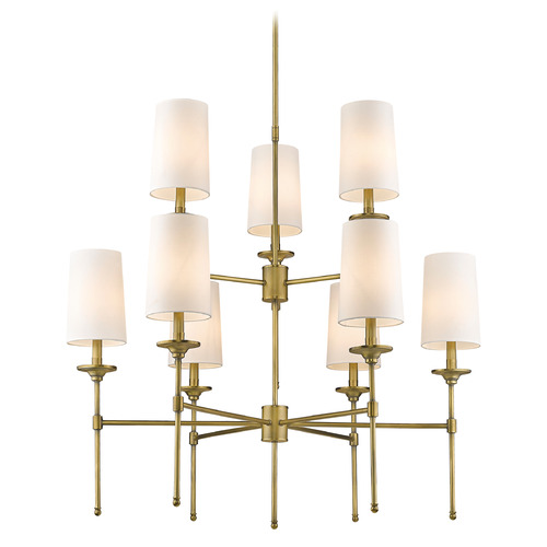 Z-Lite Emily Rubbed Brass Chandelier by Z-Lite 3033-9RB