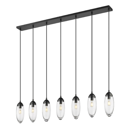Z-Lite Arden Matte Black Multi-Light Pendant with Oblong Shade