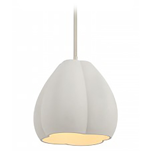 George Kovacs Sima Burnished Nickel Pendant Light with Scalloped Shade