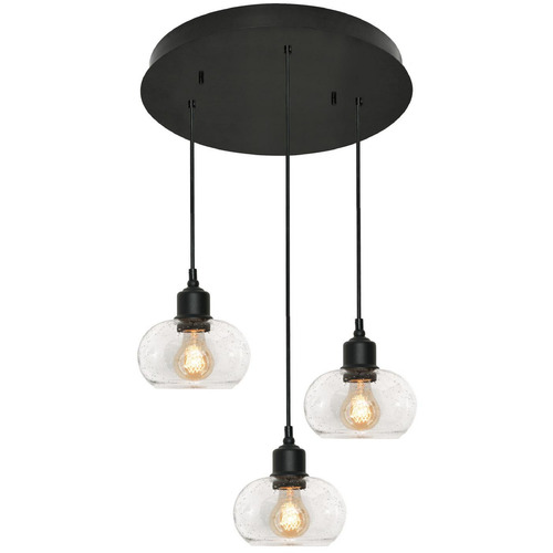 Afx Lighting Laney Black Multi-Light Pendant with Bowl / Dome Shade