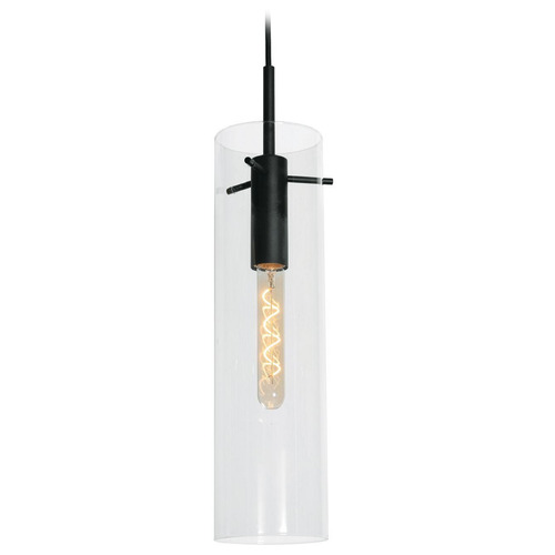 Afx Lighting Vista Black Mini-Pendant Light with Cylindrical Shade