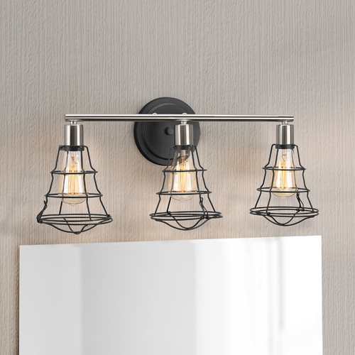Gauge Bathroom Light in Graphite & Brushed Nickel by Progress Lighting