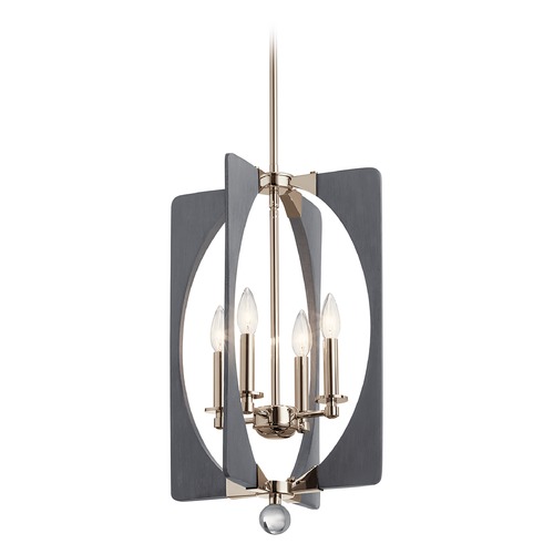 Alscar 4-Light Polished Nickel and Grey Pendant by Kichler Lighting