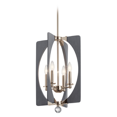 Kichler Lighting Alscar 4-Light Polished Nickel and Grey Pendant by Kichler Lighting 44362DWG