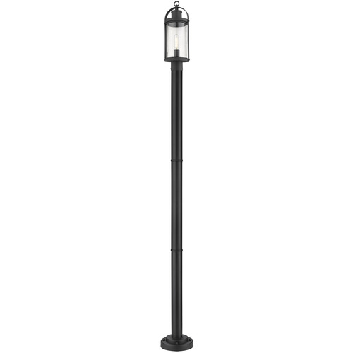 Roundhouse Black Post Light by Z-Lite