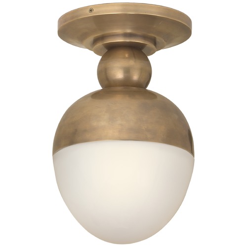 Thomas OBrien Clark Flush Mount in Antique Brass by Visual Comfort Signature