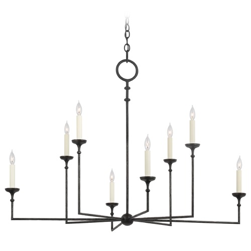 Visual Comfort Signature Collection Chapman & Myers Rowen Chandelier in Aged Iron by Visual Comfort Signature CHC5703AI