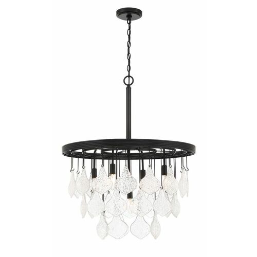 Vesi 26-Inch Crystal Pendant in Flat Black by Craftmade Lighting