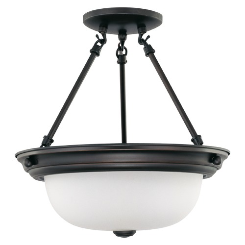 13-Inch Mahogany Bronze Semi-Flush Mount by Nuvo Lighting