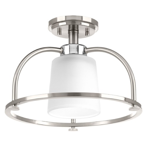 Progress Lighting West Village Semi-Flush in Nickel & Chrome by Progress Lighting P350032-009