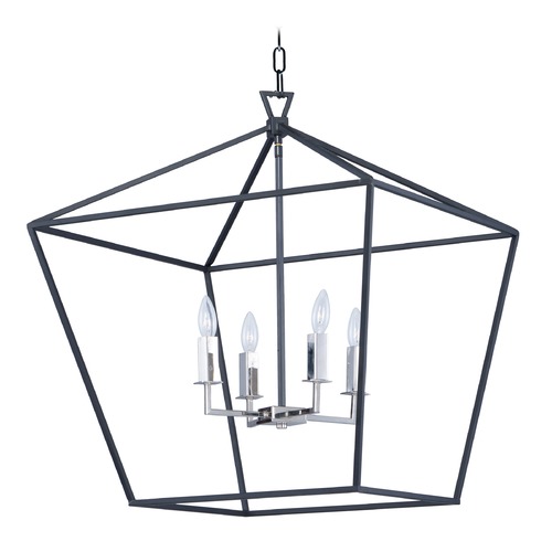 Maxim Lighting Abode Black & Polished Nickel Pendant by Maxim Lighting 25155TXBPN